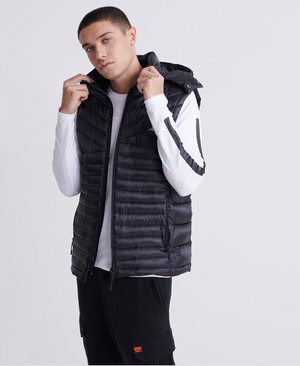 Superdry Desert Alchemy Fuji Gilet Férfi Kabát Fekete | JWUEA9231